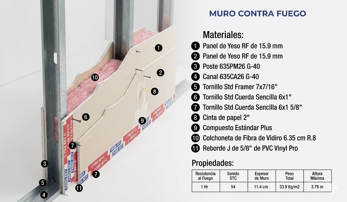 PANEL DE YESO FIRE REY X